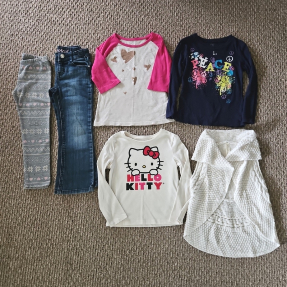 Girls Size 5 Pants and Shirts Bundle
